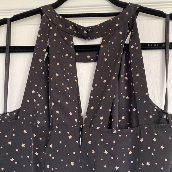 BCBGeneration black jumpsuit with grey stars size S - Picture 6 of 10